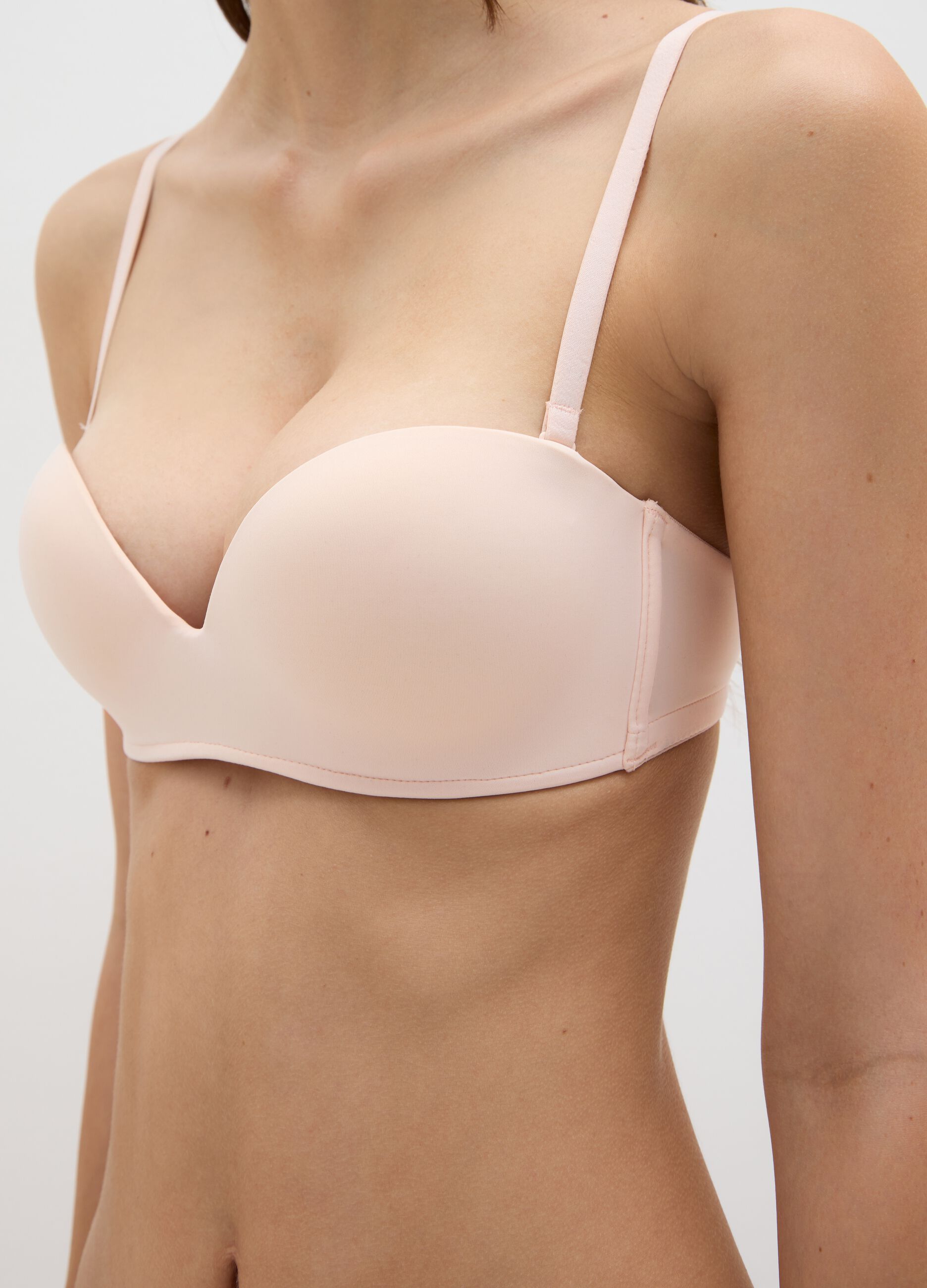 Bandeau bra with preformed cups