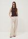 Brown fitted ribbed stretch-cotton tank top_1