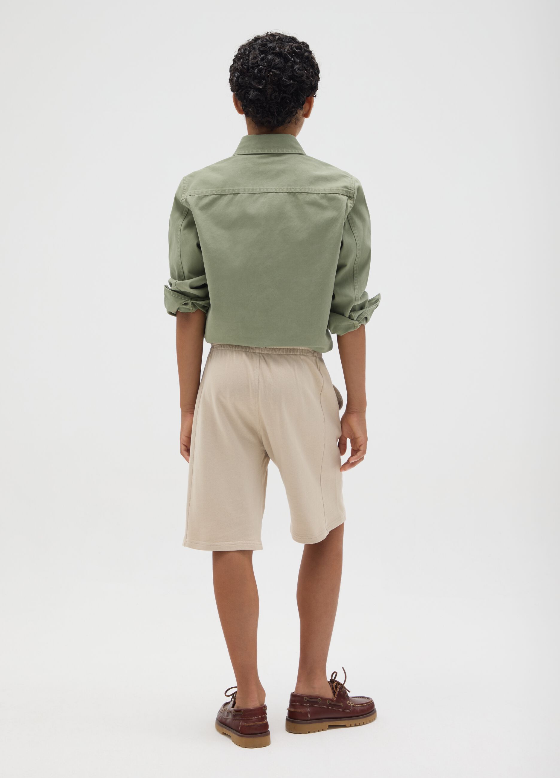 Beige Cotton Shorts