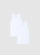 Pack of two boys' white cotton vests with a regular fit_0