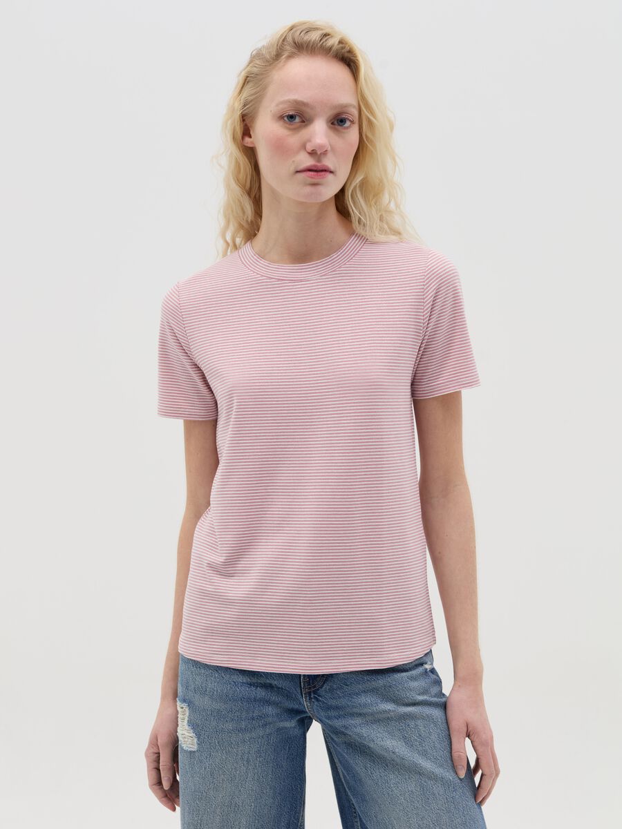 T-shirt with horizontal stripes and lurex_0