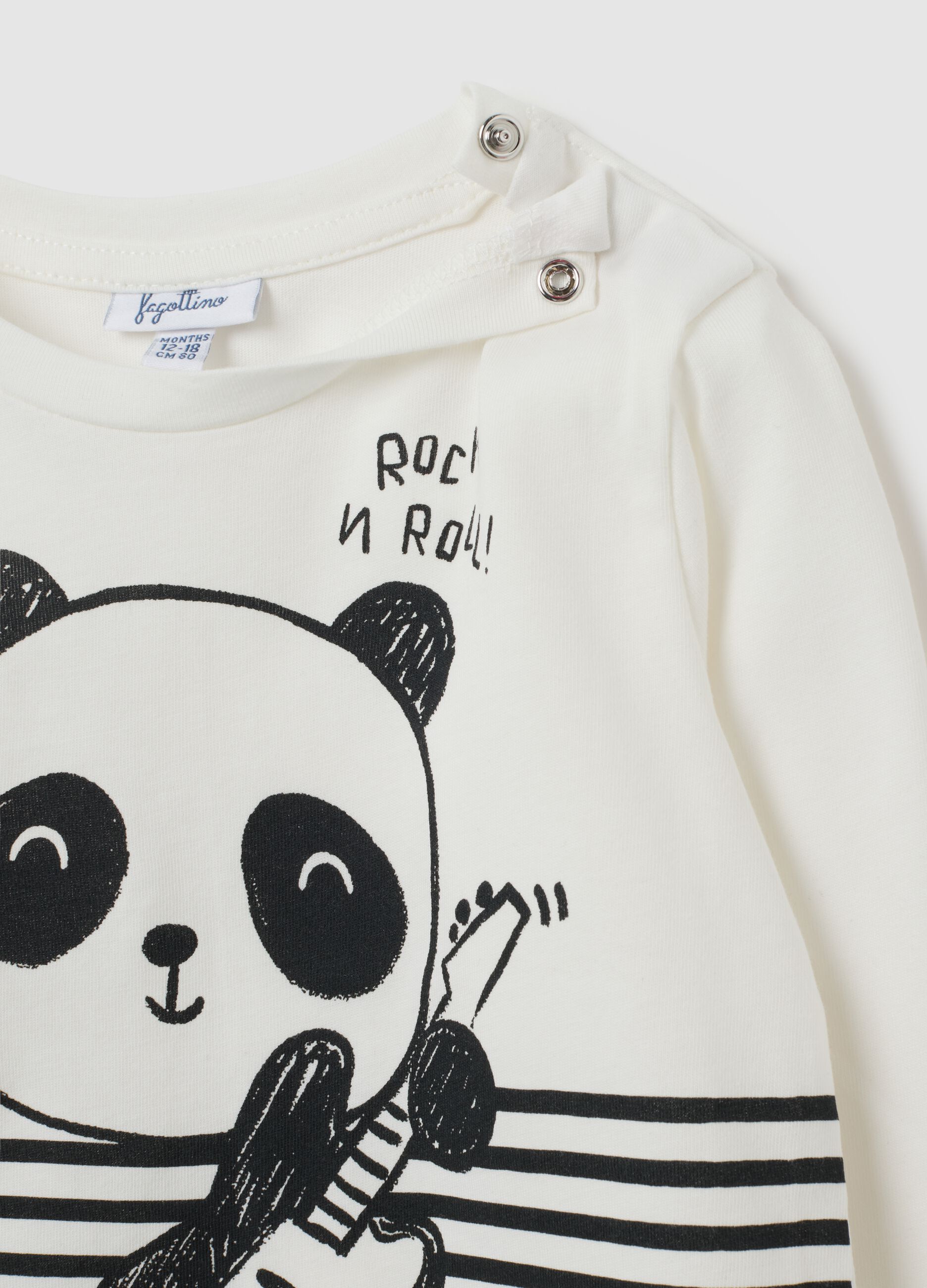 Maglietta a righe per bambino in puro cotone multicolor regular fit
