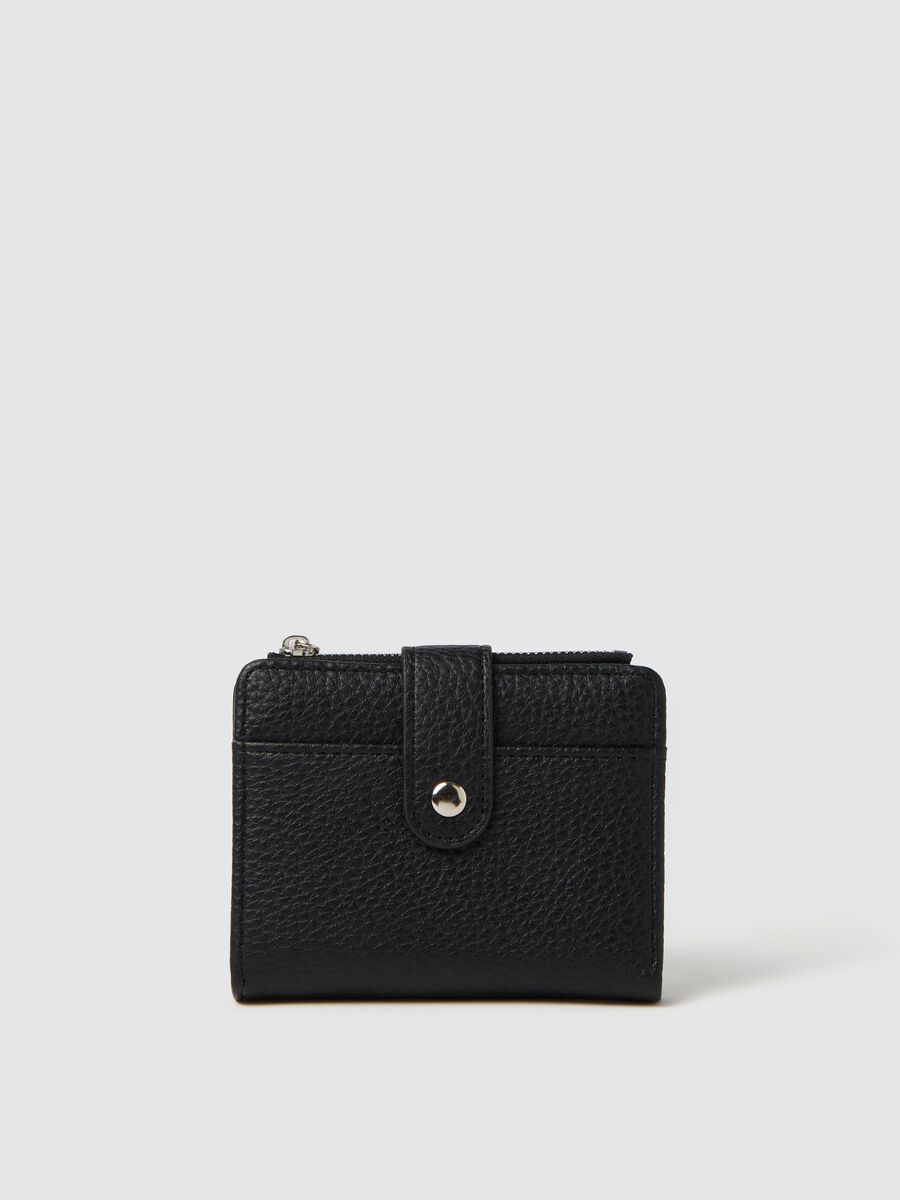 Black textured-effect wallet_0