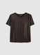 Regular fit metallic brown T-shirt_0