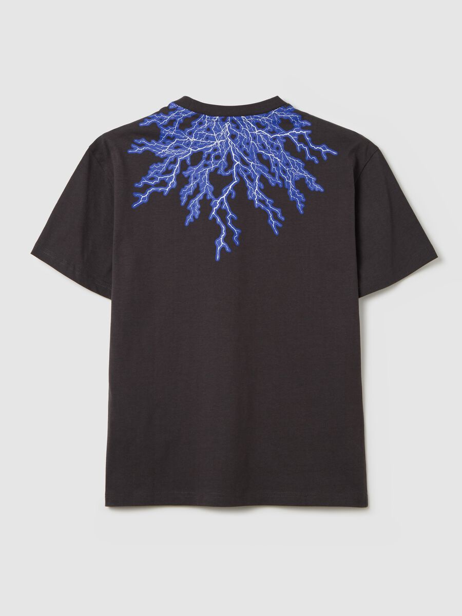 Cotton T-shirt with "Crush" lightning print_4