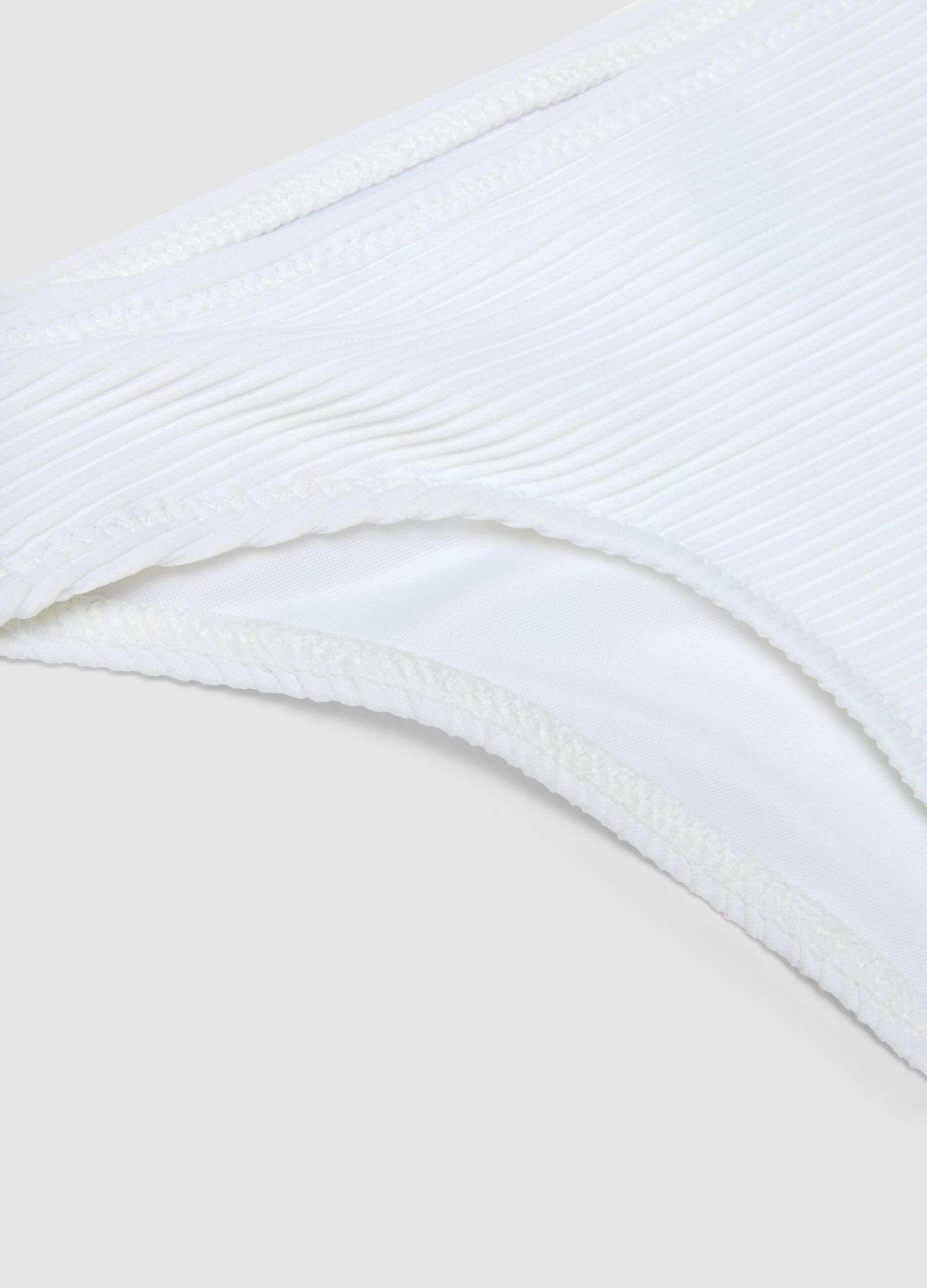 White stretch bikini with frill trim