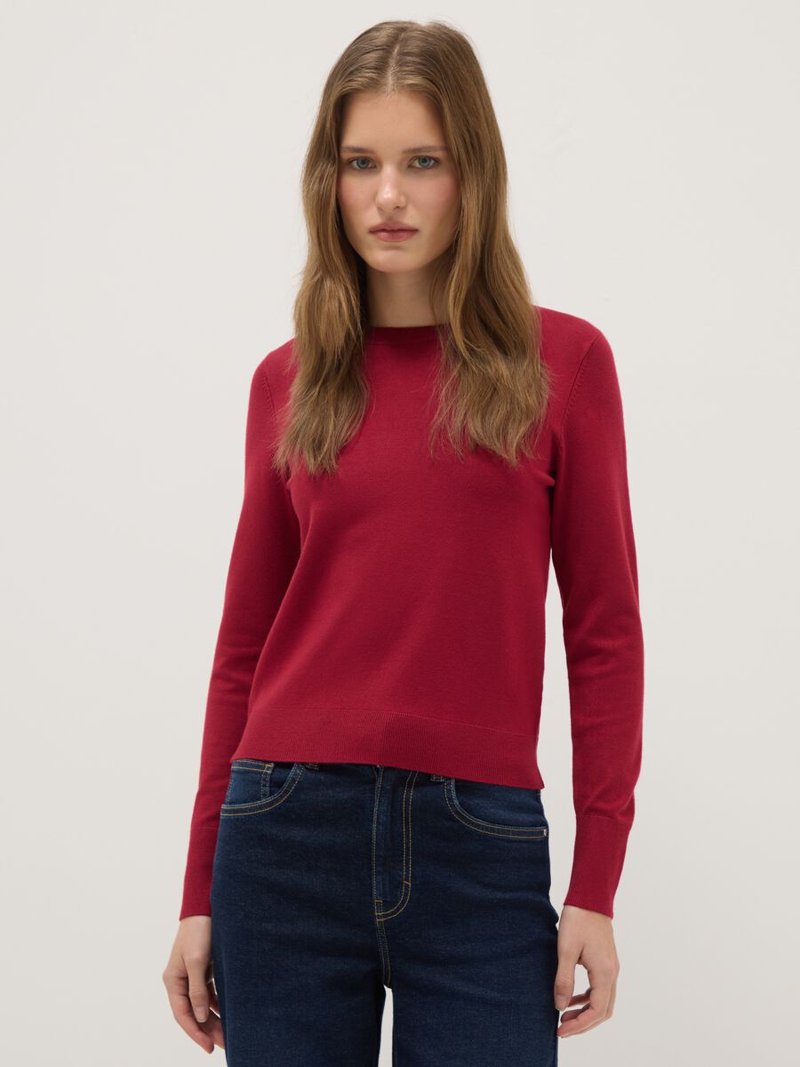 Red Crew-Neck Jumper Regular Fit_0