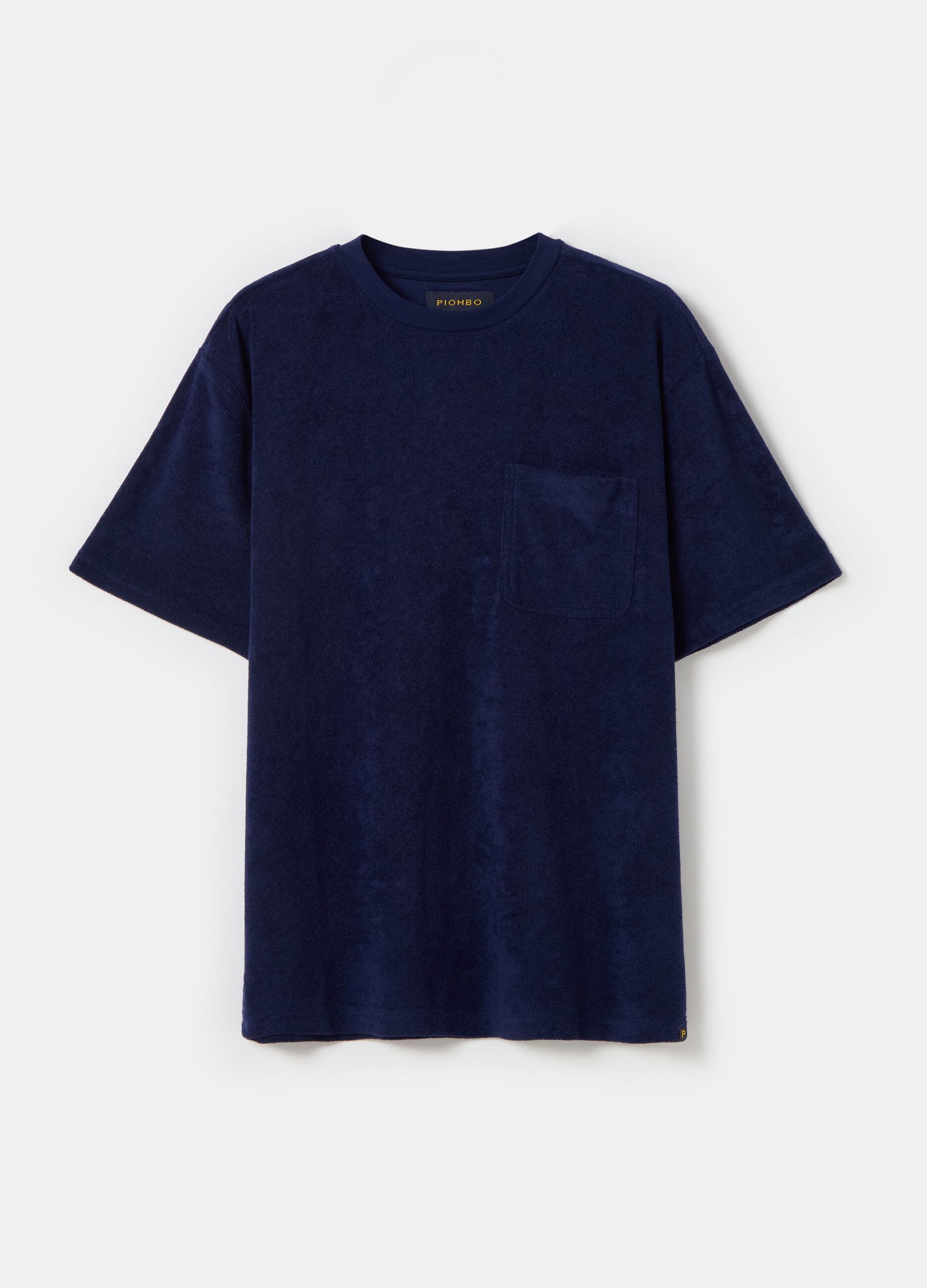 Reverse French terry T-shirt with pocket