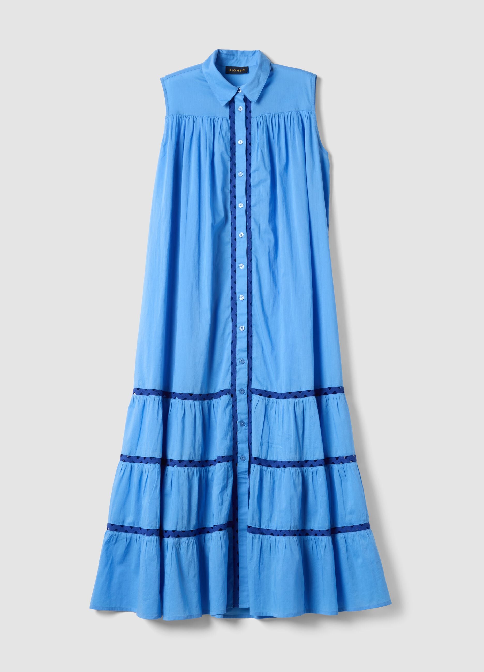 Light Blue Pure Cotton Shirt Dress