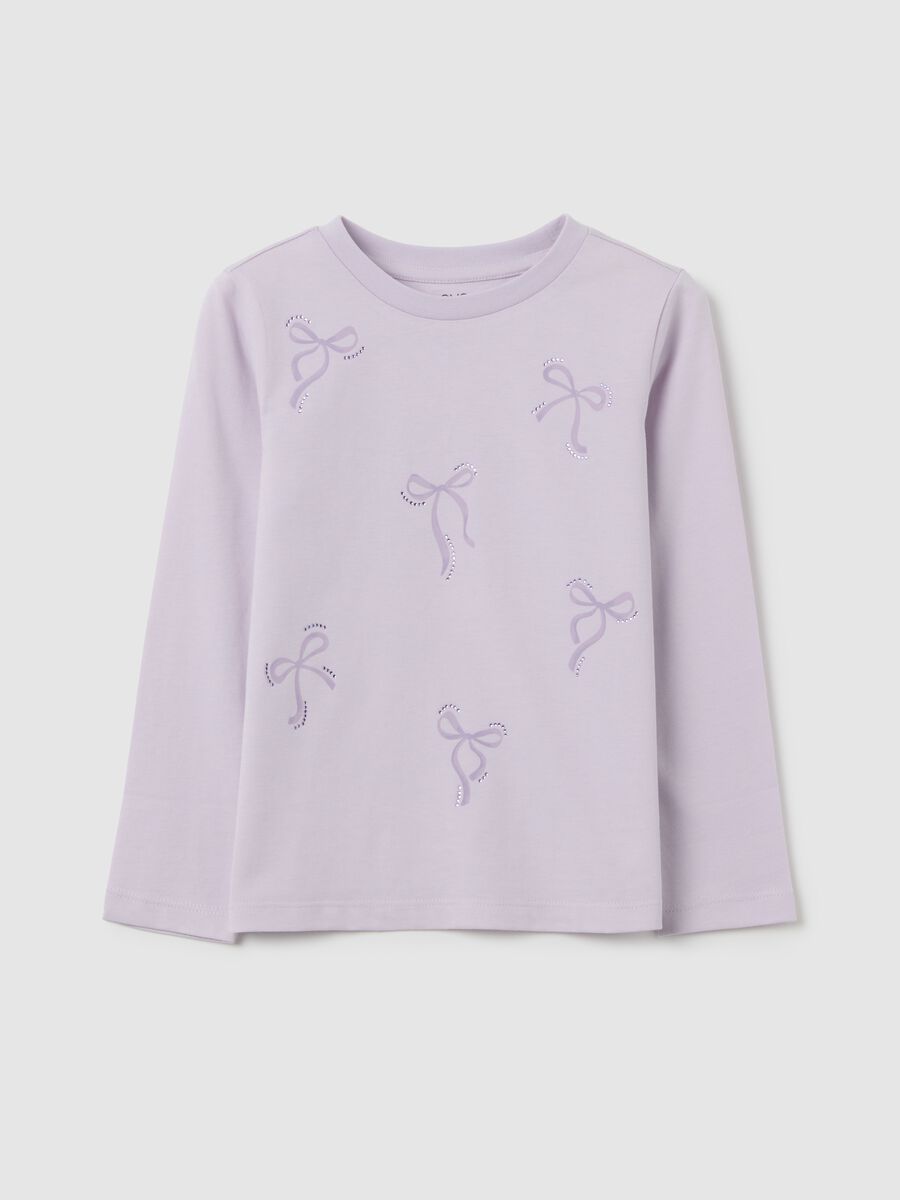 Maglietta da bambina in puro cotone viola regular fit_0