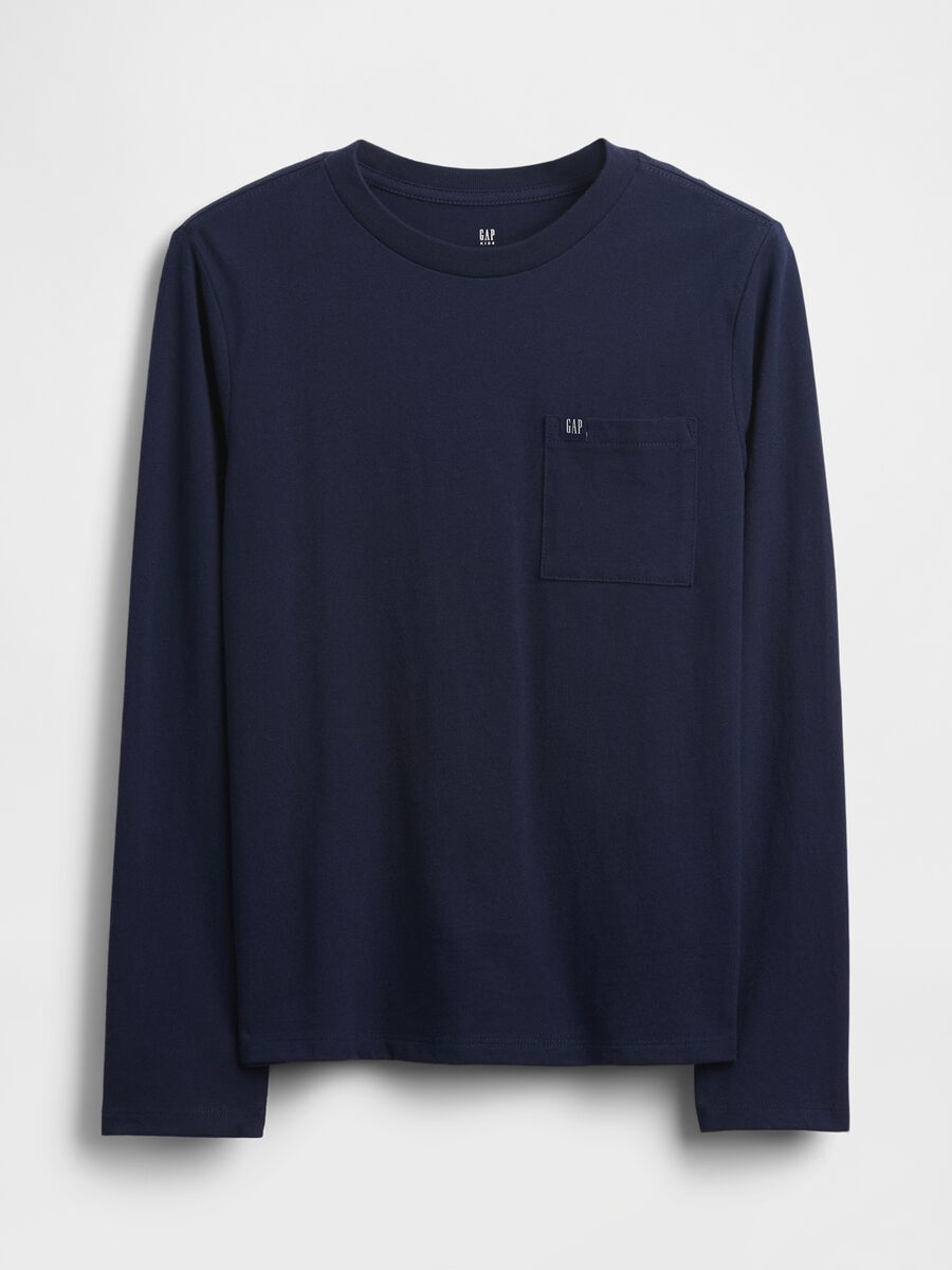 Blue Long Sleeve Cotton Shirt_0