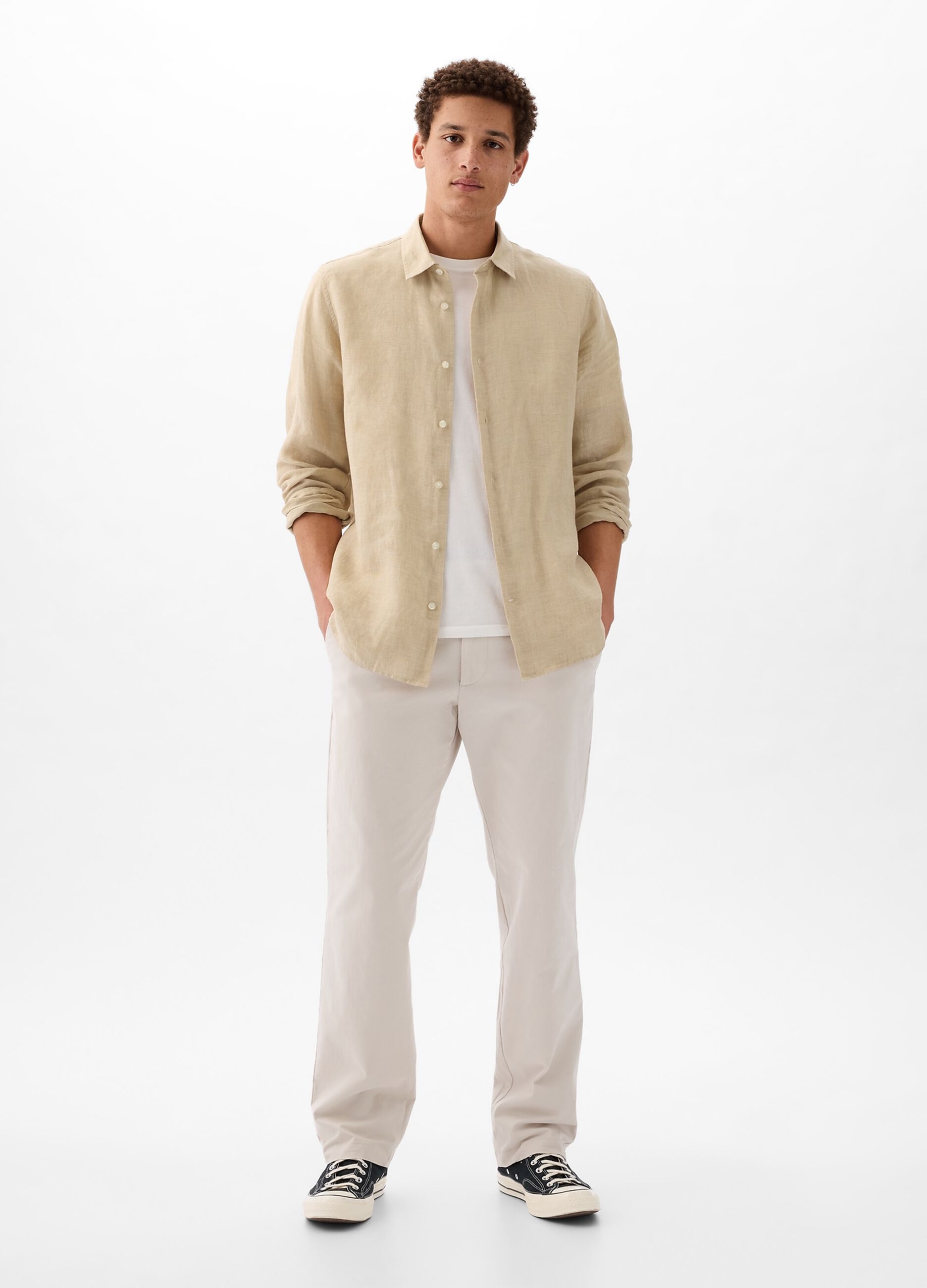 Regular-fit shirt in linen