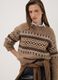 Maglia marrone jacquard con Collo rialzato_0