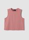 Pink cotton-blend tank top_0