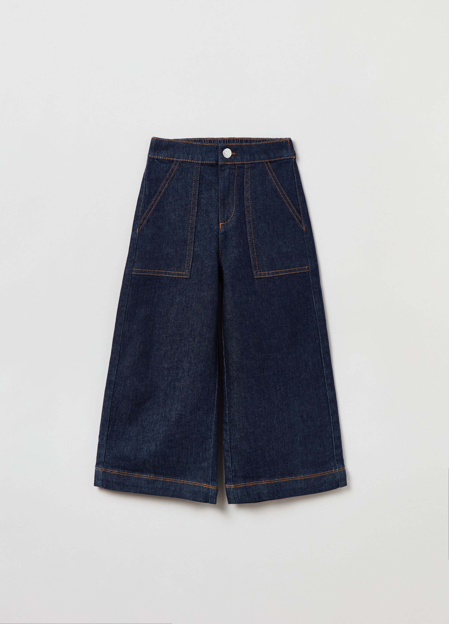 Jeans wide leg con tasche_0