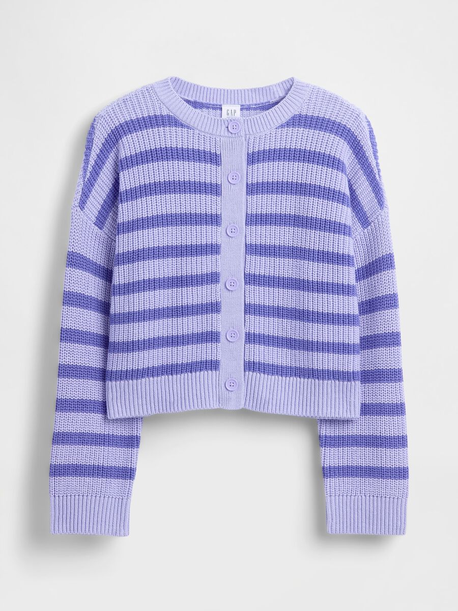 Purple striped cotton cardigan_3