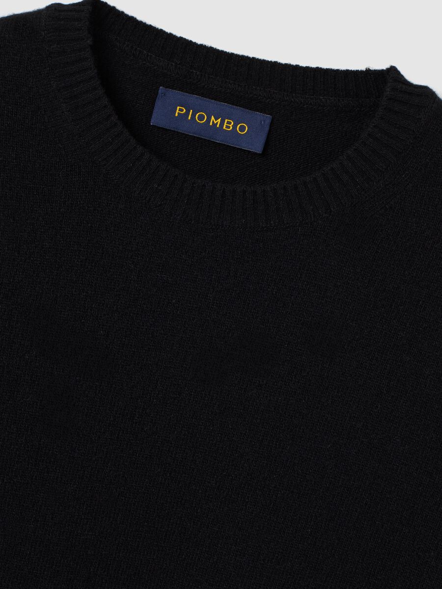 Black Regular Fit Pure Lambswool Pullover_1
