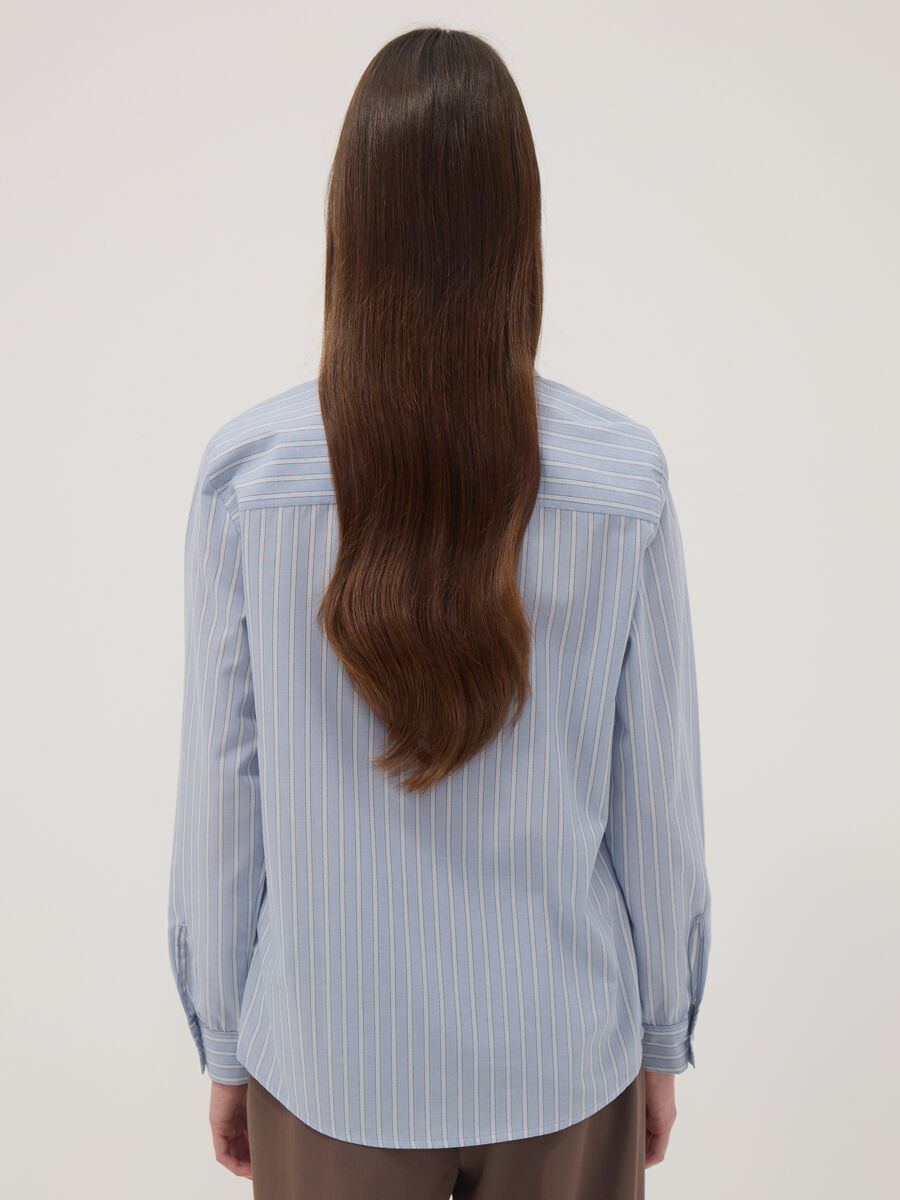 Blue striped long-sleeve slim-fit shirt_3