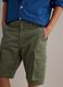 Green stretch cotton cargo shorts, regular fit_3