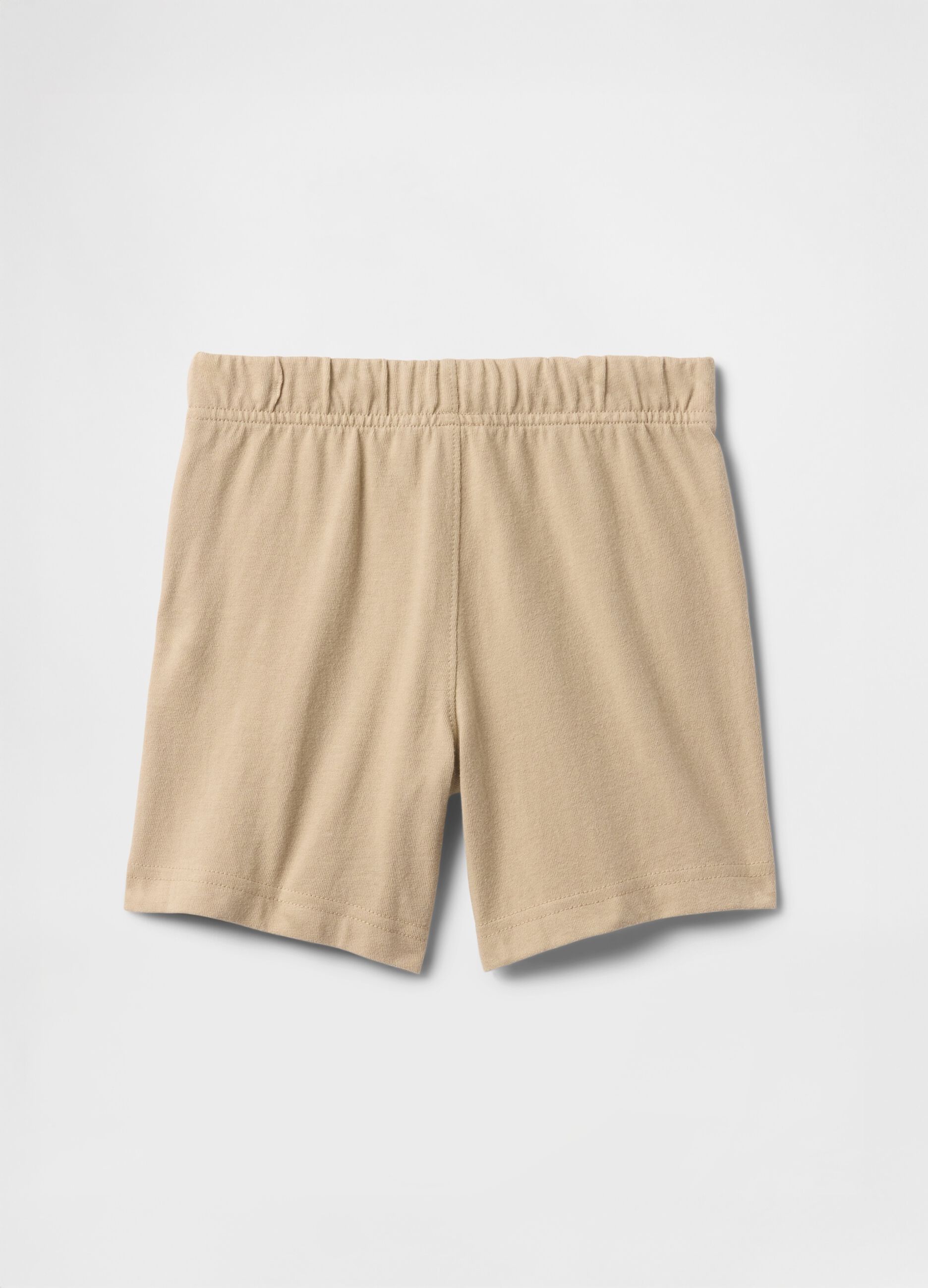 Beige shorts with elasticated waistband