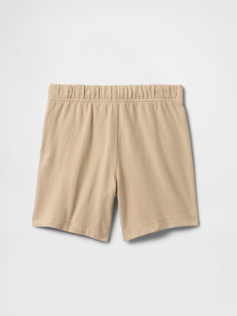 Beige shorts with elasticated waistband_1