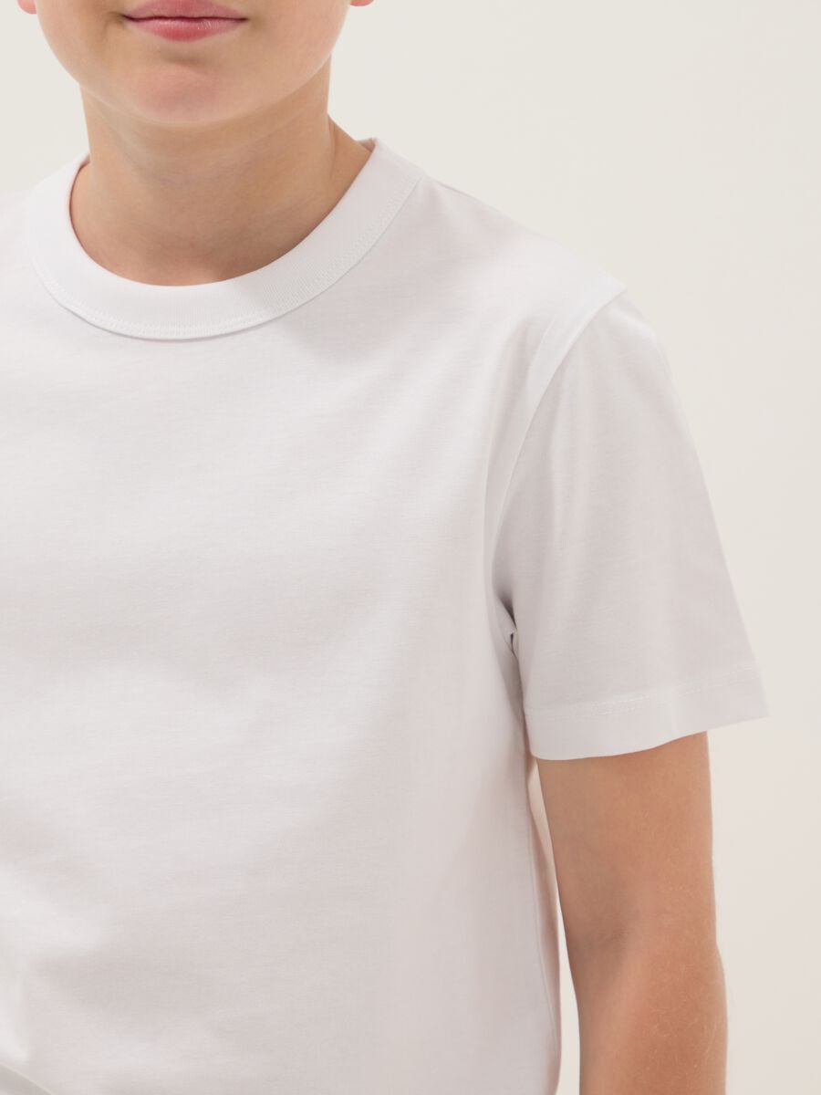 White pure cotton boys&rsquo; T-shirt, regular fit_2