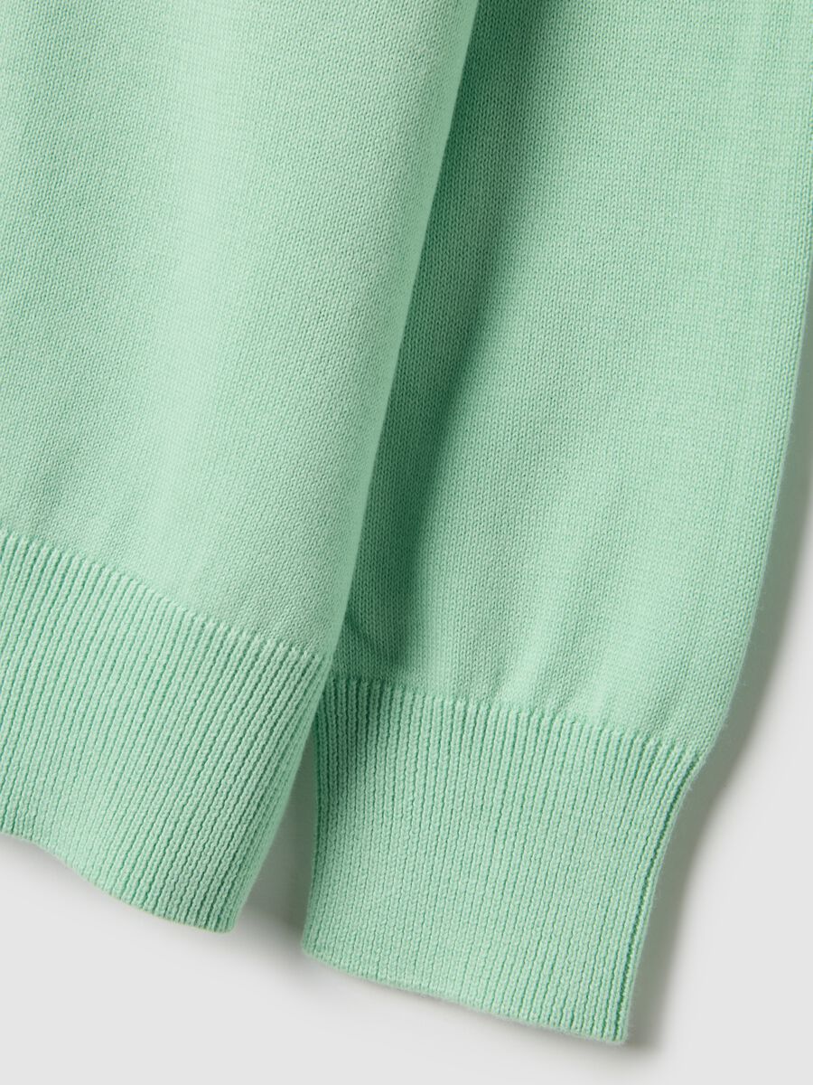 Green cotton crew neck sweater for boys regular fit_2