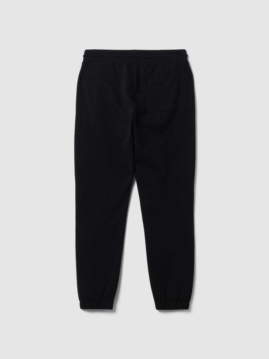 Black cotton-blend joggers, regular fit_6