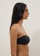 Black bandeau bikini top in stretch fabric with padding_3