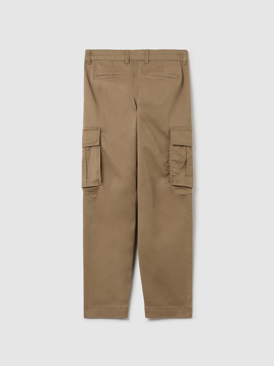 Stretch cotton cargo trousers_4