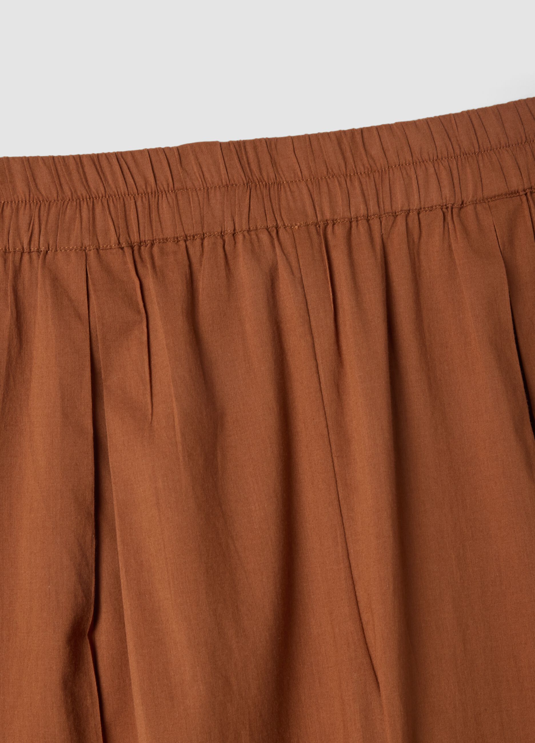 Brown regular-fit pure cotton trousers