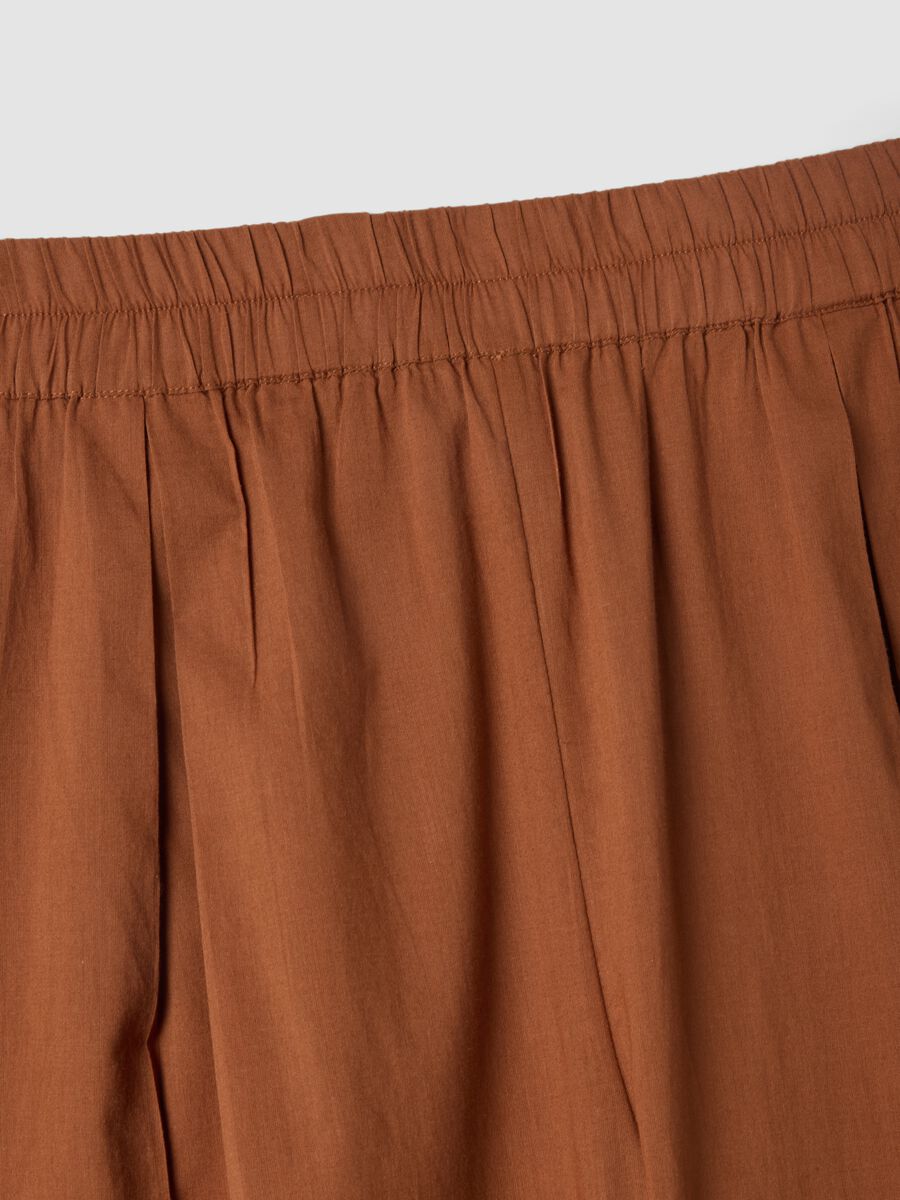 Brown regular-fit pure cotton trousers_5