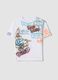 Kids' oversized fit pure cotton white T-shirt with Bugs Bunny_0