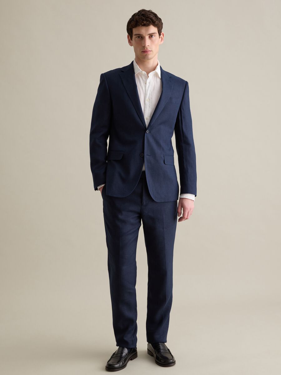 Contemporary regular-fit single-breasted blazer in linen_1