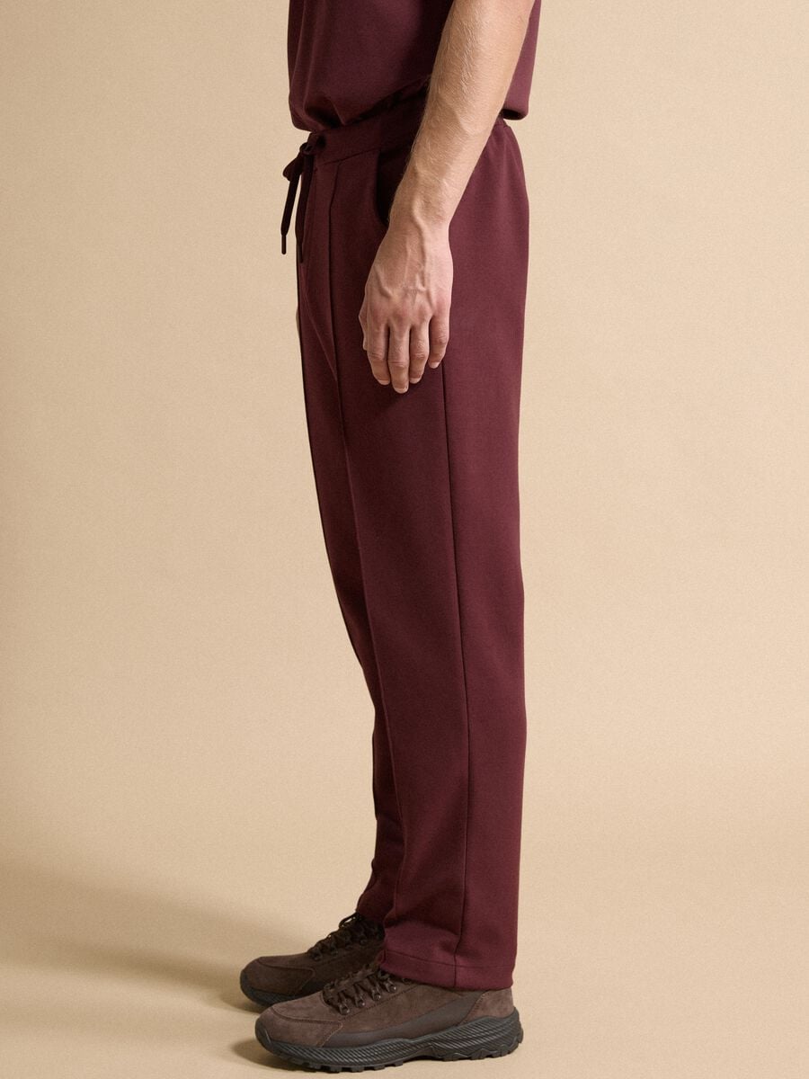 Red regular-fit stretch cotton trousers_2