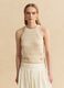 Beige cotton-blend knitted top_2