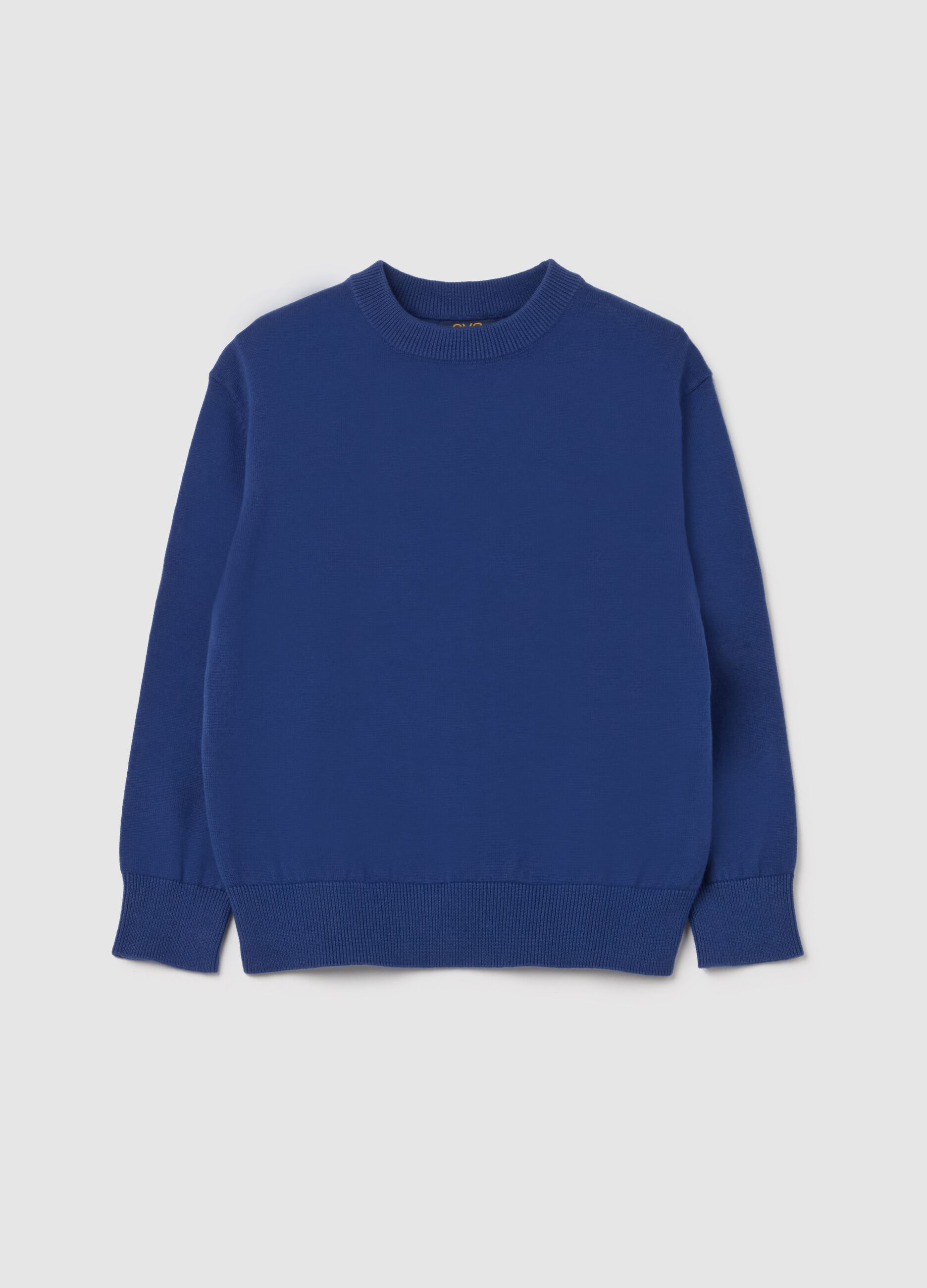 Solid colour cotton pullover