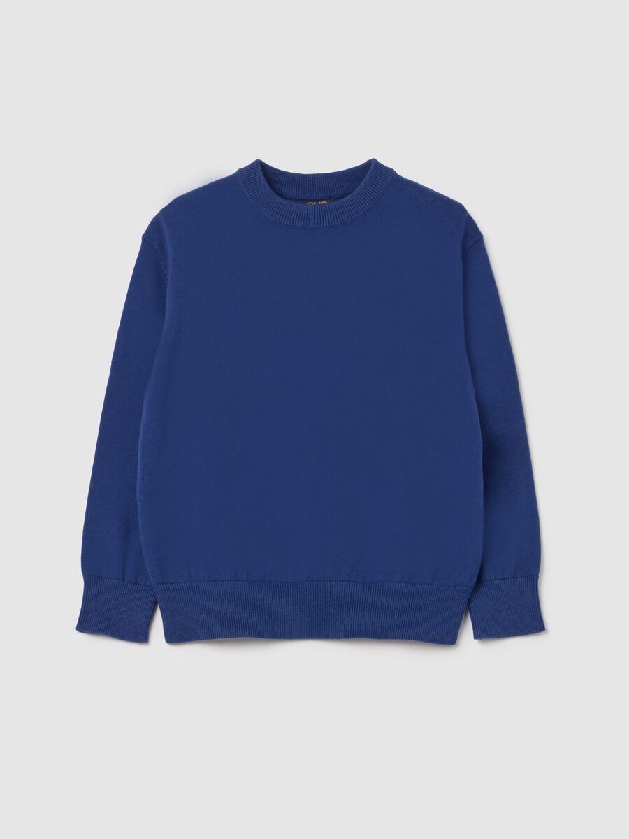 Solid colour cotton pullover_0