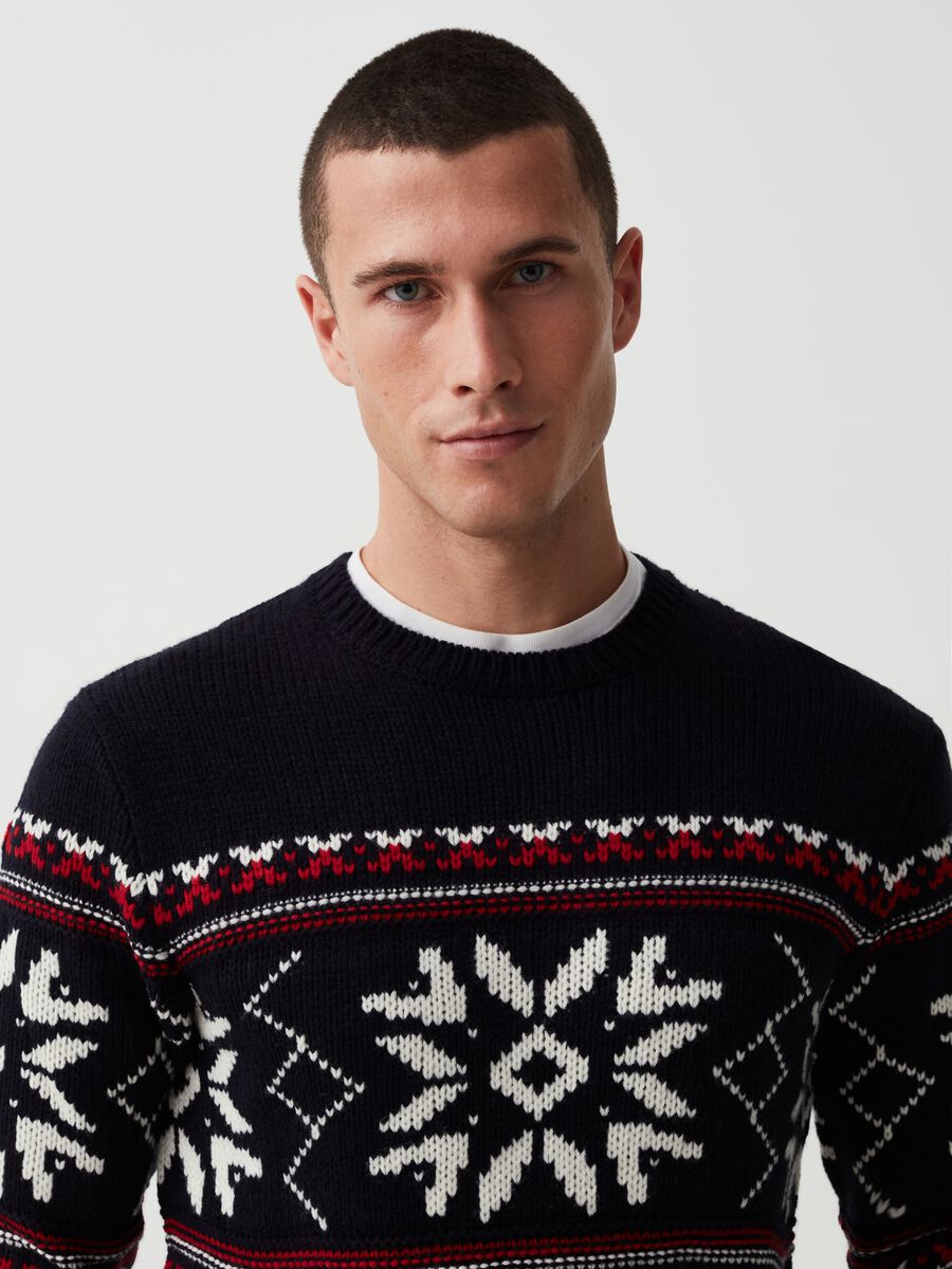 Pullover con disegno norvegese jacquard_1
