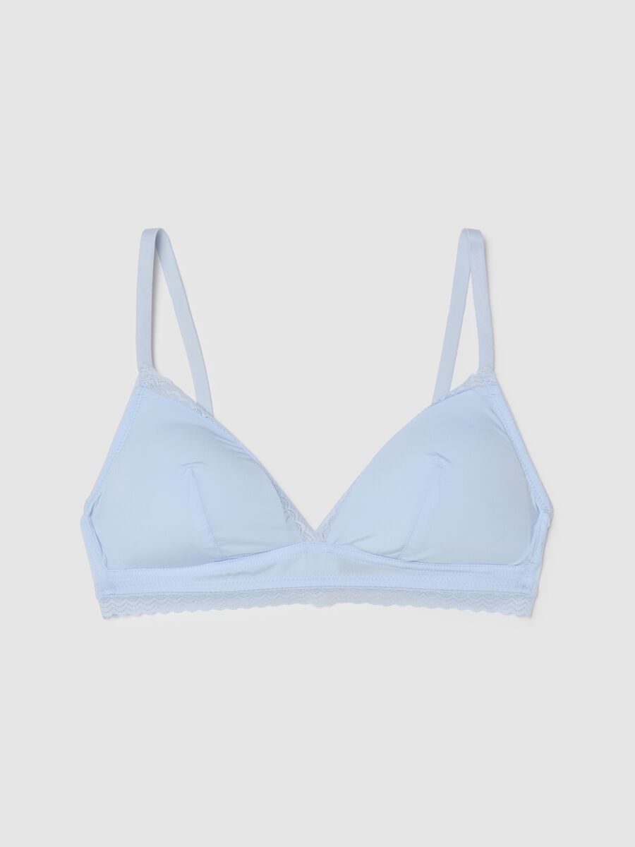 Blue triangle bra with lace and thin straps_4