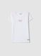 White regular fit pure cotton t-shirt with logo_4