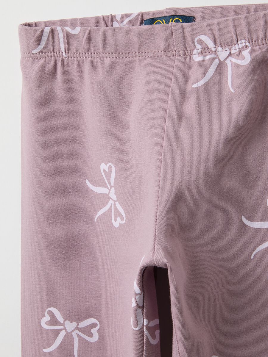 Pink skinny fit stretch cotton leggings for girls_2