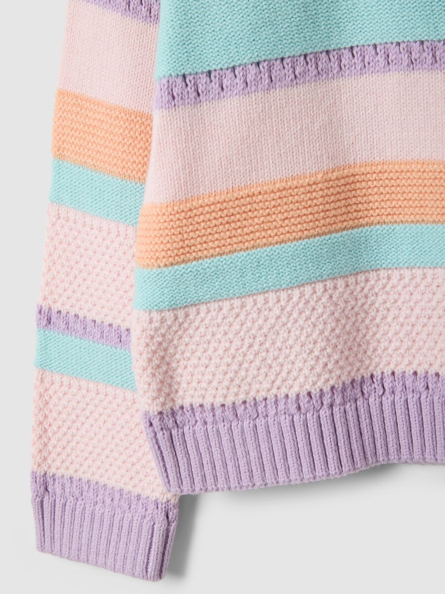 Children's regular-fit multicolour striped pure cotton jumper_3
