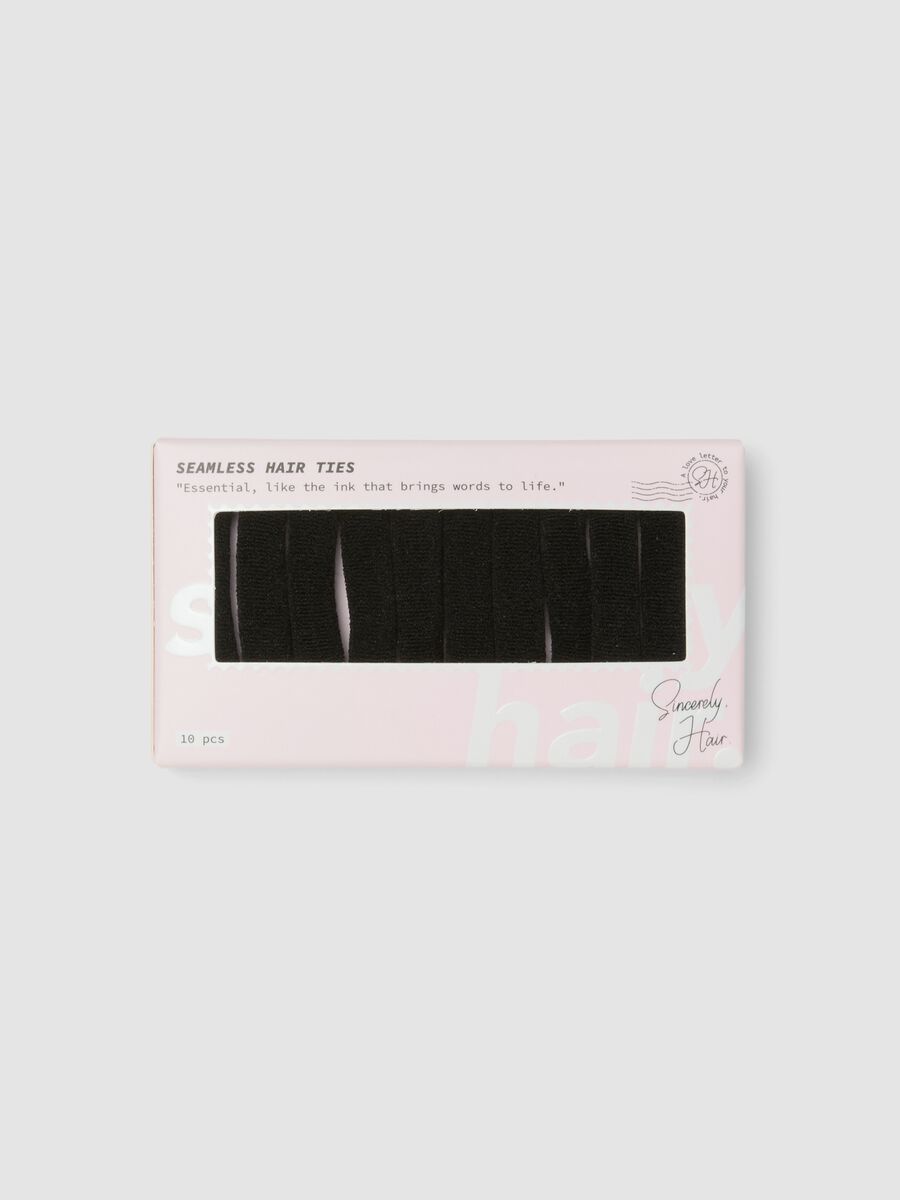 SINCERELY HAIR Seamless Hair Ties, 10 Pack, Black_0