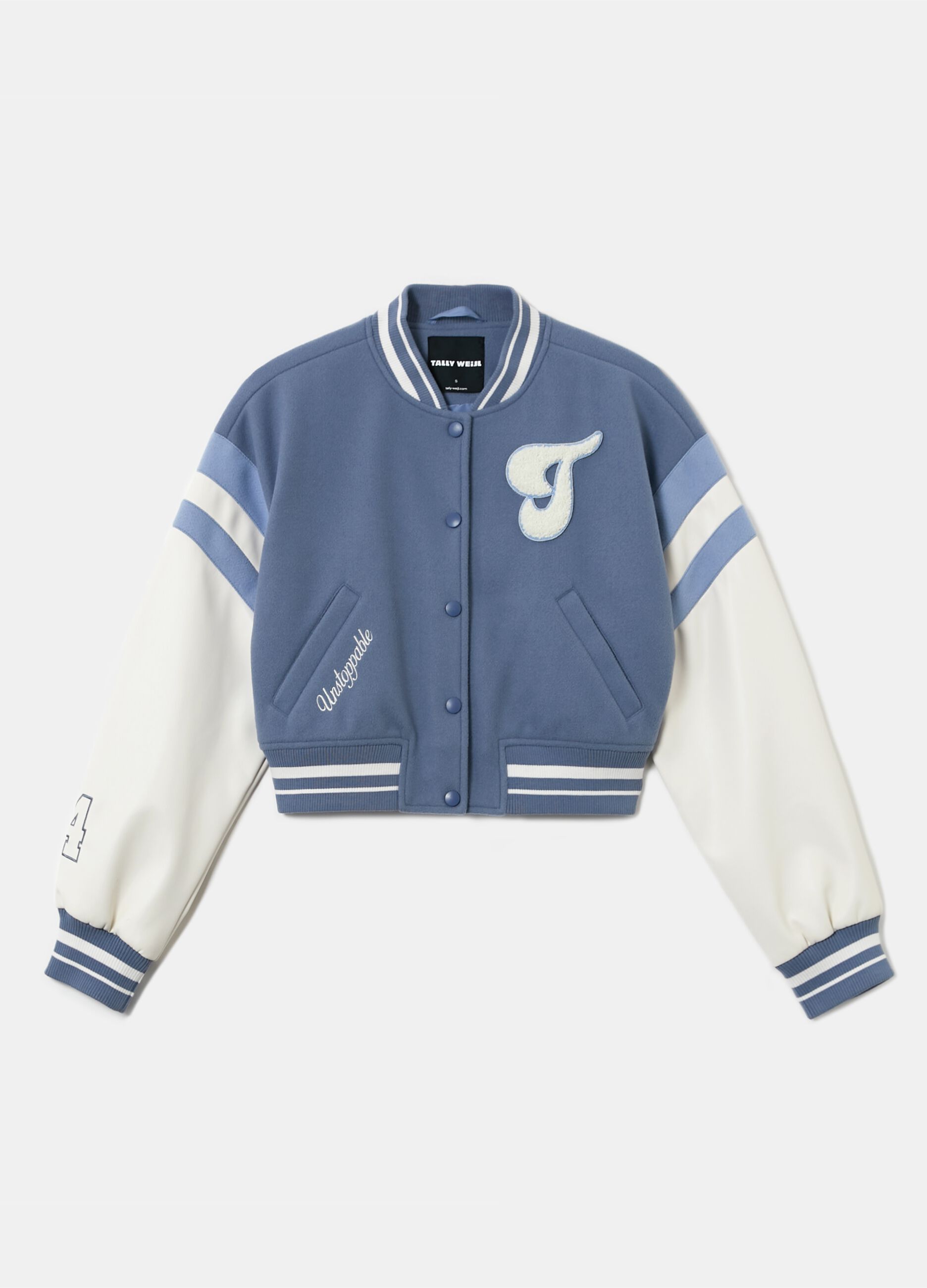 Giacca varsity crop Bianco Blu TALLY WEIJL da Donna OVS