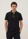 Blue stretch cotton polo with contrast piping_2