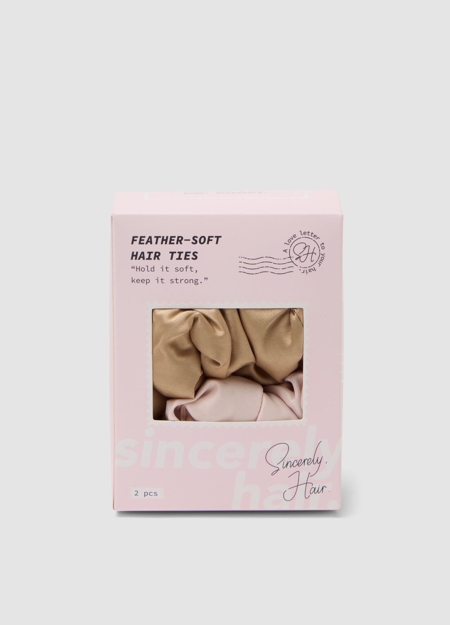 SINCERELY HAIR Feather-soft hair ties 2 pezzi XL Pink & Mocha