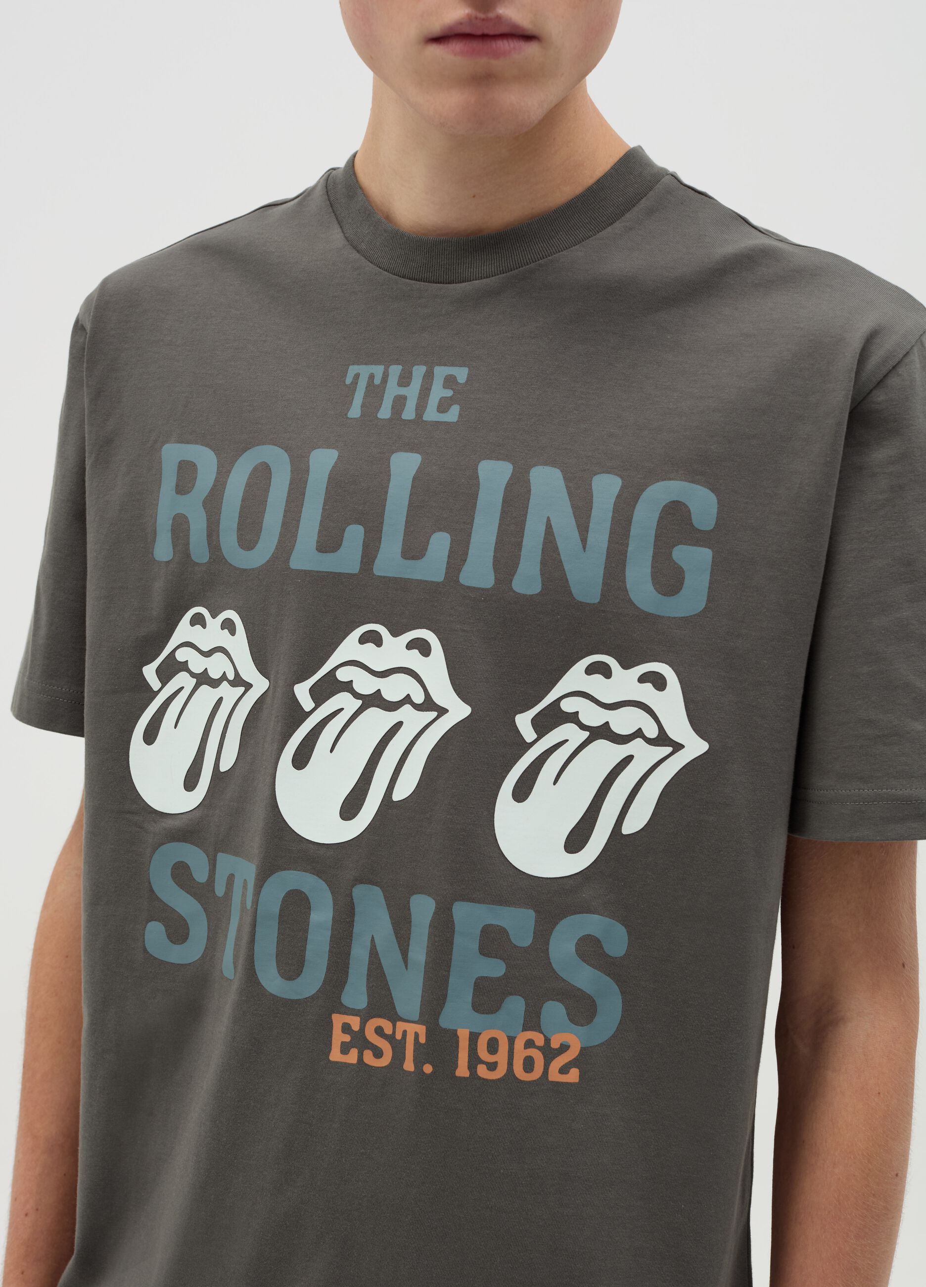 Cotton T-shirt with The Rolling Stones print
