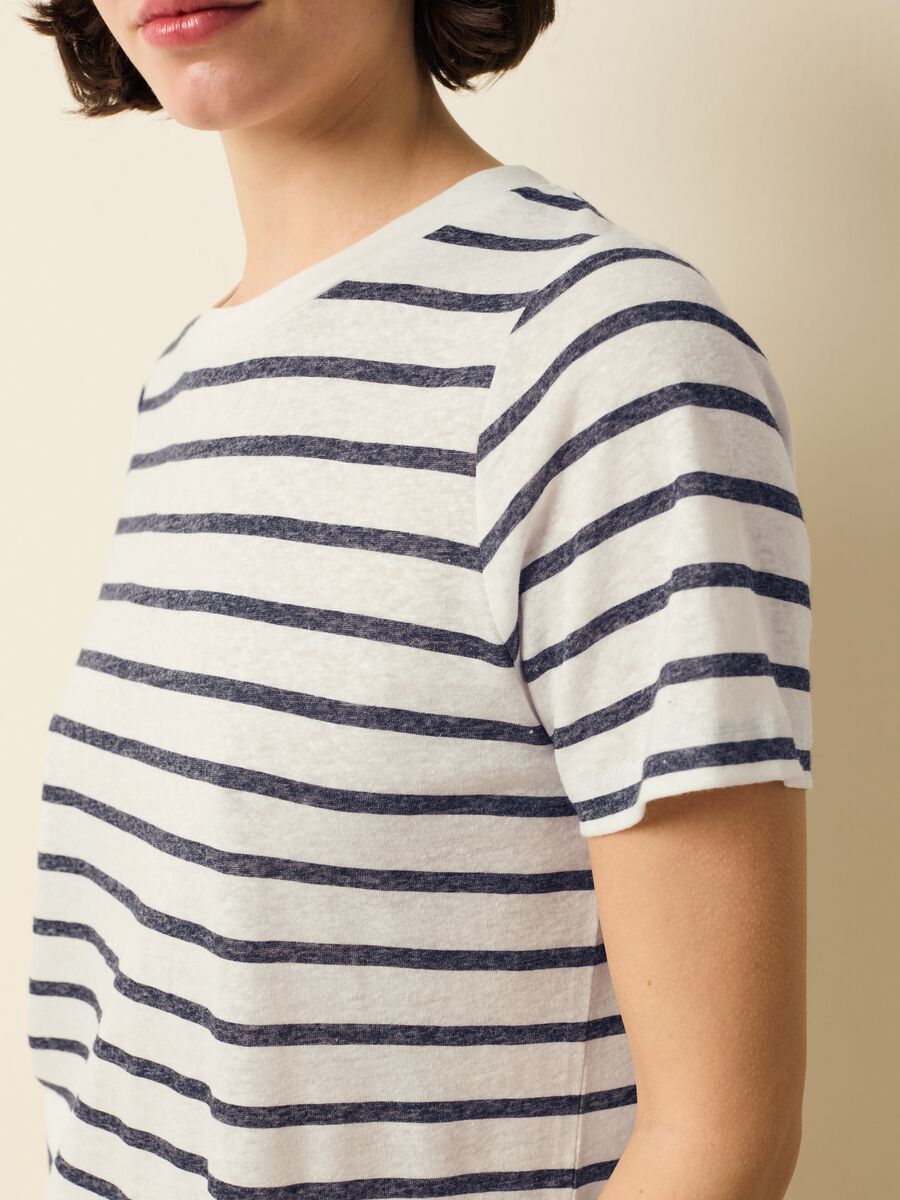 Striped T-shirt in linen blend_2