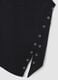 Black stretch cotton top with asymmetric hem and metal eyelets_6